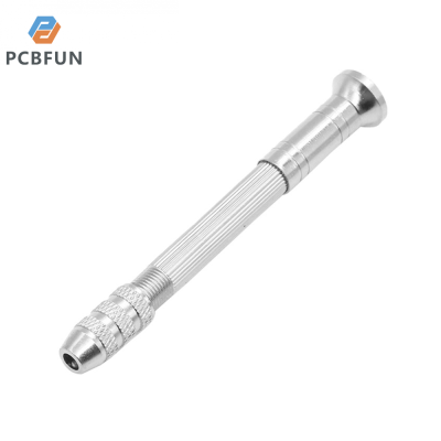 pcbfun สว่านปากกาอลูมิเนียมขนาดเล็ก10 In 1 50ใน1,พร้อมหัวจับแบบไม่ใช้กุญแจเกลียว HSS หัวเจาะสว่านปากกาเจาะงานไม้สว่านขัด
