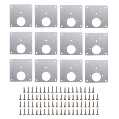 【LZ】 12pcs Hinge Repair Plate 90x90mm w/screw Mounted Stainless Steel Square Bracket Kitchen Cabinet Hinge Fixing Side Panel Hardware