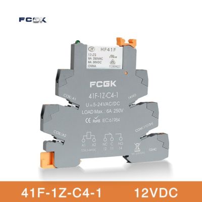 ราง Din โมดูลรีเลย์บาง41f-1z-C4-1แผงวงจร Pcb แบบบูรณาการพร้อมตัวยึดรีเลย์12vdc ช่องเสียบรีเลย์24vdc 6.2มม.