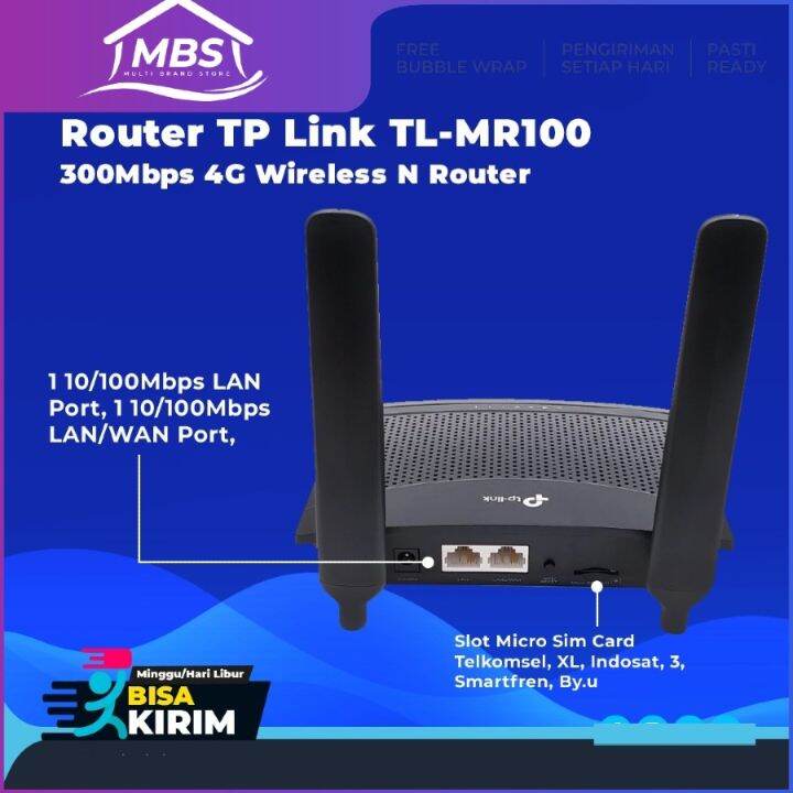 TPLink TL-MR100 Wireless N 4G LTE Router WiFi 300Mbps Tp link mr100 ...