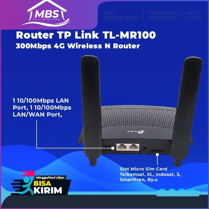 TPLink TL-MR100 Wireless N 4G LTE Router WiFi 300Mbps Tp link mr100