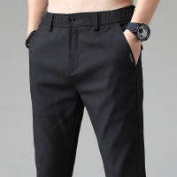 Elastic Waist Classic Man Casual Pants Straight Regular Four Seasons Fit Streetwear Casual Work Pants for Men,708