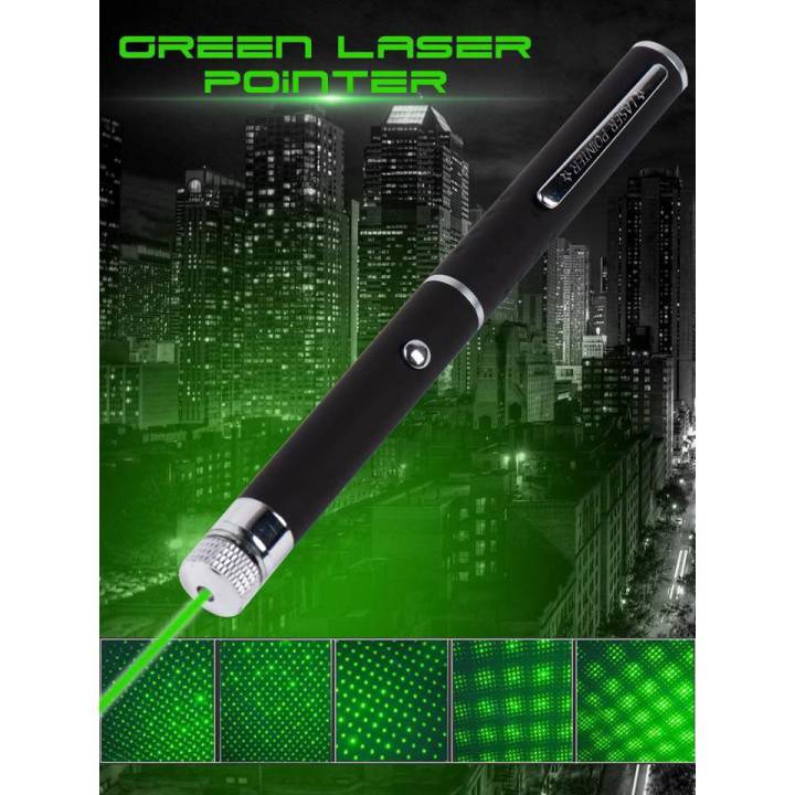 เลเซอร์พ้อยน์เตอร์-laser-pointer-สำหรับชี้เป้า-สีเขียว-ใช้งานในที่ประชุม-งาน-presentation-หรือการนำเสนอผ่านโปรเจคเตอร์-ขนาด-1-3-x-16-5-ซม