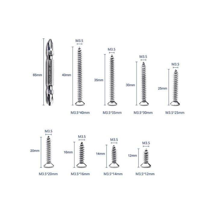 haotao-hardware-nindejin-242ชิ้นชุดสกรู-m3-5หัวโลหะสเตนเลสแบนด้วยตนเองชุดสกรูไม้ฟิลลิป