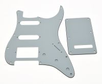 KAISH ST Pickguard,Back Plate and Screws HSS White 3 Ply