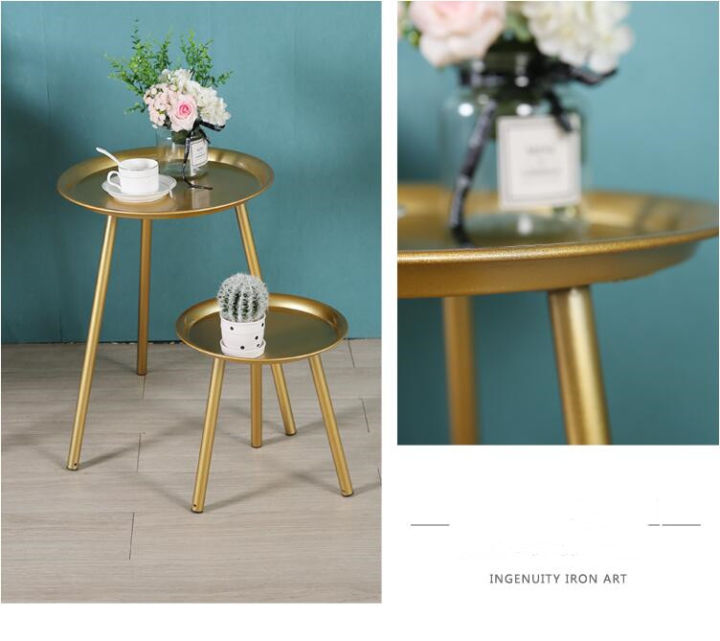 โต๊ะกาแฟ-โต๊ะกาแฟโต๊ะกลม-รูปแบบทันสมัย-โต๊ะทองทรงกลมแต่งบ้านวางแจกันมุมบ้าน
