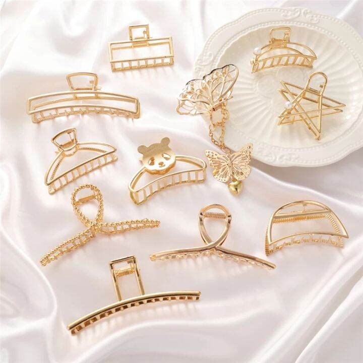Lucky Clup Gold Hair Claws For Women Girls Hair Clips Elegant Metal Barrette Hair Clamps Trend Hairpins Crab Hair Accessories Headwear | Lucky Clup Gold Hair Claws For Women Girls Hair Clips Elegant Metal Barrette Hair Clamps Trend Hairpins Crab Hair Accessories Headwear |