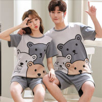 Pajamas Set For Women Couple Matching Pijama Mujer Cute Anime Thin Cotton Sleepwear Man Home Clothes Suits Nightwear Pyjamas