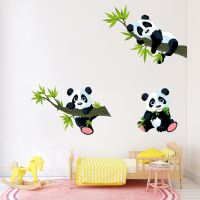 40x60cm Home Panda Bamboo Leaf Color Wall Sticker Bedroom Sofa Space Decoration Sticker Tapestries Hangings