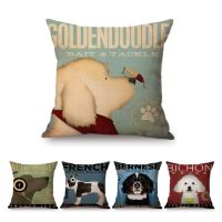 hjk✿┅  Dog Poster Sofa Throw Vizsla Goldendoodle Retriever Cushion Cover