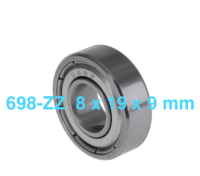 698 Z ( 8 x 19 x 9 mm.) Steel Ball Bearing ลูกปืนเม็ดกลม ฝาเหล็ก  = 1 ตลับ 689ZW9