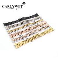 CARLYWET ข้อต่อสกรูปลายโค้งทึบ20มม. สแตนเลสการทดแทนเหล็กข้อมือสายนาฬิกาข้อมือสำหรับ Apple Watch สายนาฬิกาข้อมือสำหรับประธานาธิบดี CarterFa