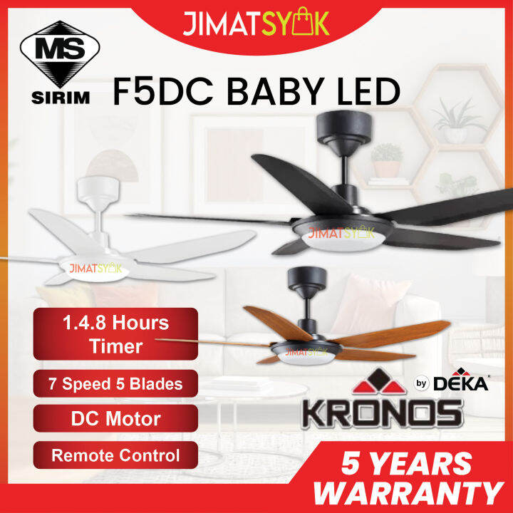 DEKA KRONOS F5DC BABY LED 46" 5 Blades 7 Speed Control DC Motor Remote