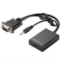 1080P VGA TO HDMI-compatible Male to Female Converter Cable with Audio output Adapter for PC Laptop Projector