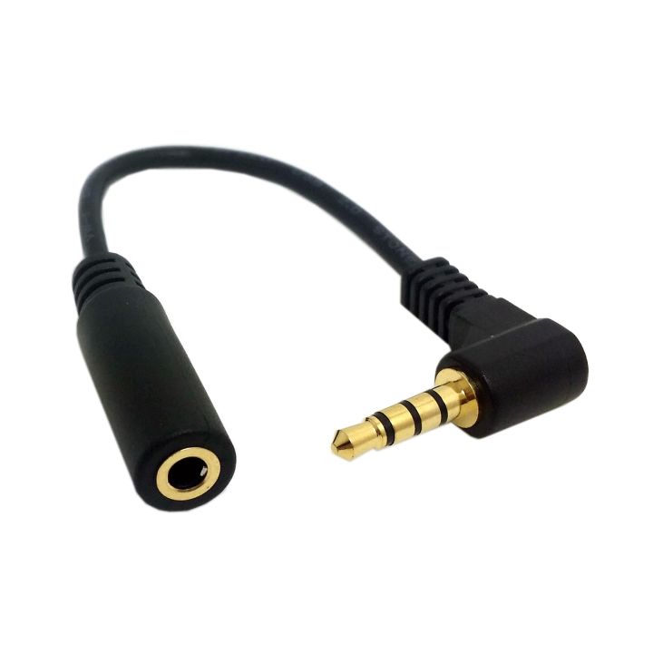 20cm-90-degree-right-angle-4-pole-trrs-3-5mm-aux-audio-short-cable-extender-adapter-m-f-3-5mm-for-pc-or-mic-earphone