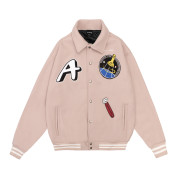 Áo khoác bomber varsity unisex 4lucky 6102, form rộng phối tay da chất mịn