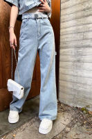 [IN STOCK] Belt Denim Pants Straight Leg Wide Leg Pants