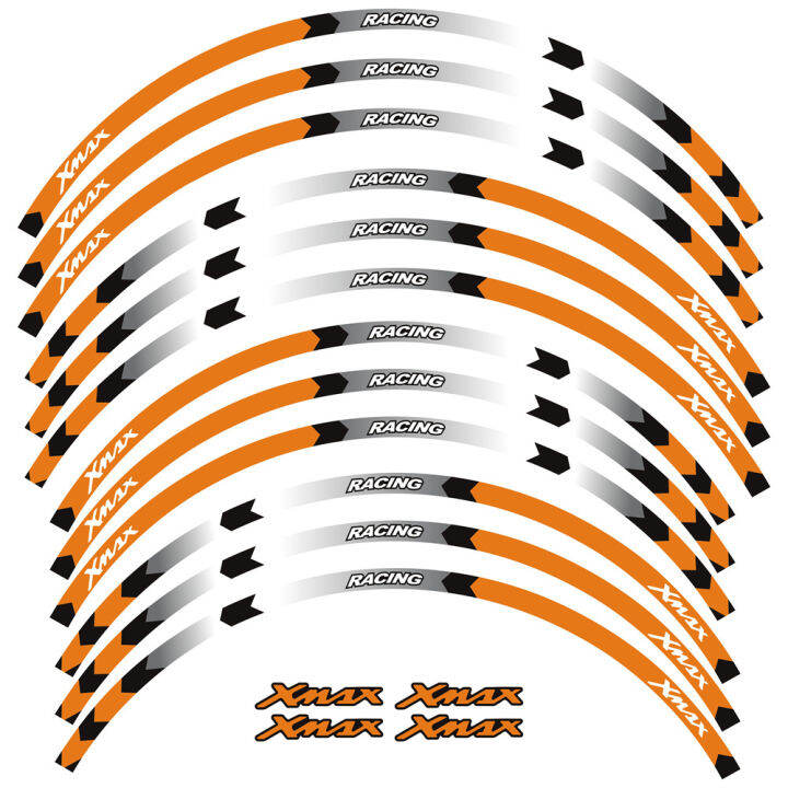 เทปแถบสะท้อนแสงรูปลอกล้อสกูตเตอร์สติกเกอร์แต่งล้อมอเตอร์ไซค์กันน้ำ15-14-อุปกรณ์มอเตอร์ไซค์สำหรับ-yamaha-xmax-300-250