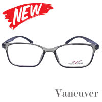 กรอบแว่นตา สำหรับตัดเลนส์ แว่นสายตา แว่นตา รุ่น Vancuver 3212 C-8 สีเทาใส ทรงเหลี่ยม ขาข้อต่อ วัสดุพลาสติกพีซีเกรดเอ เบา เหนียว ไม่แตกหัก