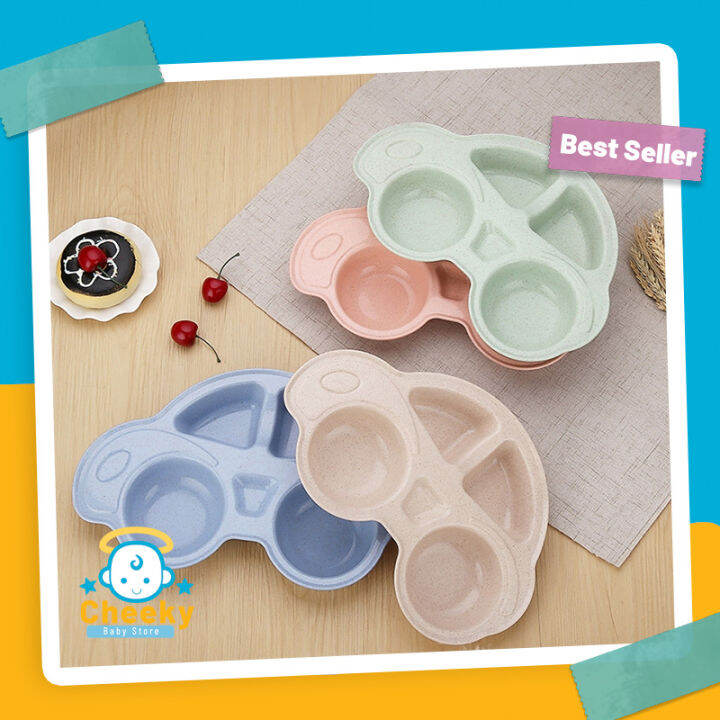 Children Cartoon Car Design Kids Dish Plate Toddler Meal Tray Children ...