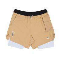 （Ready Stock）? 2022Fitness Summer Exercise Shorts Fake Two-Piece Light Board Pants Training Running Elastic Breathable Double Layer Short Pants YY