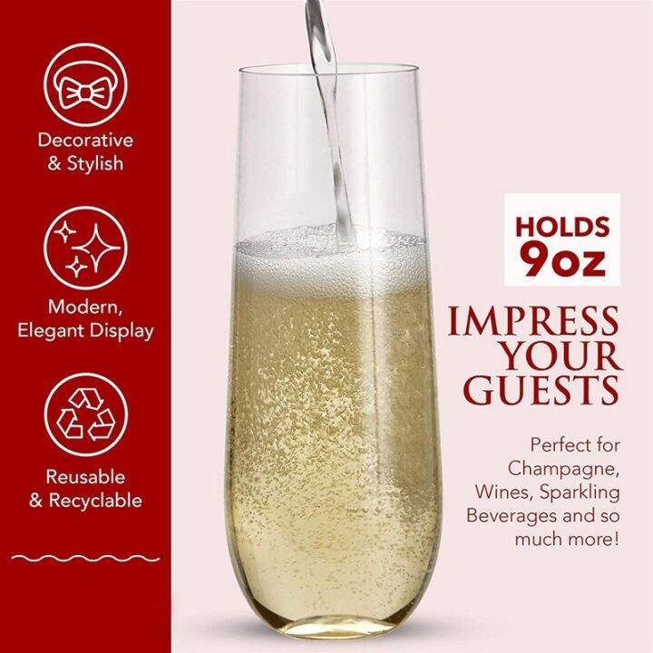 24-stemless-plastic-champagne-flutes-9-oz-plastic-champagne-glasses-clear-unbreakable-toasting-glasses-disposable-for-wedding-or-party