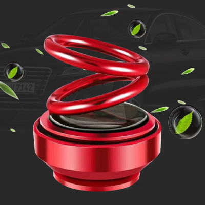 【cw】Car Perfumes Diffuser Solar Double Ring Rotating Suspension Auto Air Freshener Smell Parfum Scent Home Air Freshener ！