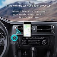 Jajabor Wireless Audio Transmitter Receiver Siri Voice Assistant 3.5MM AUX USB Adapter Bass Bluetooth 5.1 Handsfree Car Kit