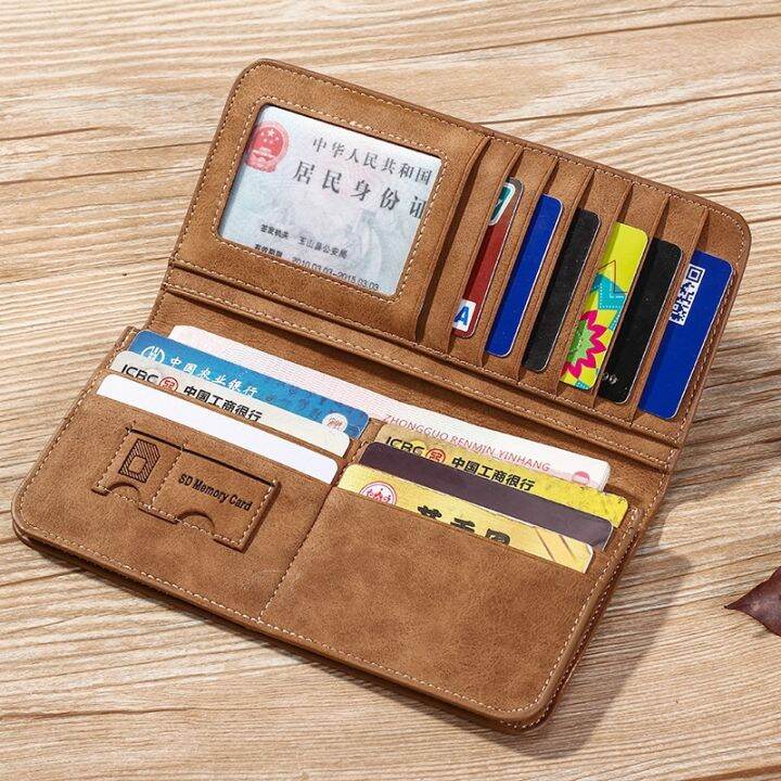 men-wallet-vintage-pu-leather-frosted-long-wallets-coin-pocket-billetera-hombre-man-purse-male-id-card-holder-money-bag