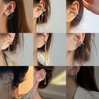 2022 Trendy Vintage Pearl Ear Cuff Non Piercing Earrings Female Fashion Zircon Bow Star Long Tassel Ear Clip Earrings Jewelry