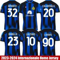 2023-2024 Internazionale Home Jersey Lukaku Dimarco Barella Lautaro Calhanoglu Football Tshirts Plus Size