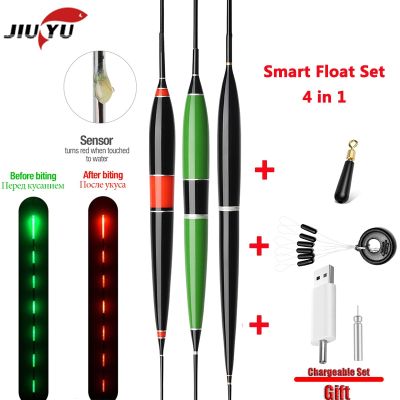 Smart Led Fishing Electronic Float Set USB Charger Fish Bite Automatically Remind Color Change Night Fishing Tackle 2020 Buoy