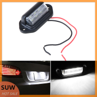 ? SUW 1PC กันน้ำ6 LED 12V ป้ายทะเบียนรถยนต์รถบรรทุกรถบรรทุกรถพ่วง Step Lamp