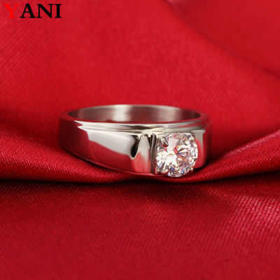 YANI แหวนแต่งงานสำหรับผู้ชายแหวนเหล็กฝังเพชรข้อเสนอสุดพิเศษ