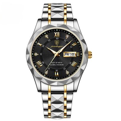 นาฬิกาควอตซ์ทอง Intermetallic สำหรับผู้ชายเป็นทางการสุดหรูกันน้ำวันที่สัปดาห์เรืองแสงควอตซ์นาฬิกาสำหรับผู้ชายนาฬิกาที่มีคุณภาพสูง