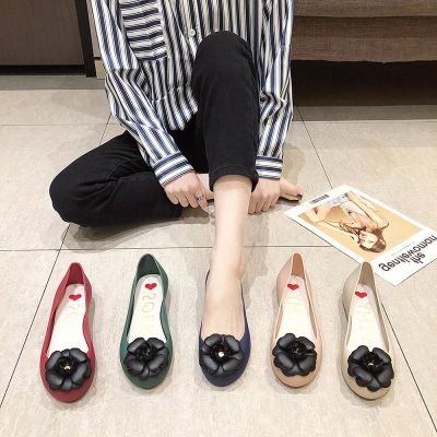 ✥❏ Increased within the female flat sandals wedges jelly shoes plastic han edition bow low solid contracted for cross-border single