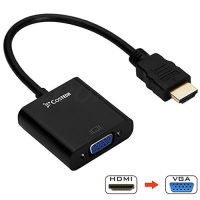 COOLJIER HDMI เป็นสาย VGA Converter,ดิจิทัลอะนาล็อก HD 1080P สำหรับ HDMI ตัวผู้ไปเป็นเครื่องพีซีแล็ปท็อปแท็บเล็ตอะแดปเตอร์แปลง VGA Famale