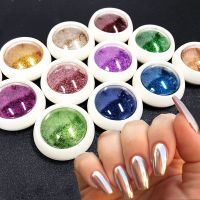 0.5 กรัม/กล่อง Glitter Magic Mirror ผงฝุ่น Chameleon Aurora Nail Art Chrome Pigment ตกแต่งเล็บโลหะที่มีสีสัน Dip Powder*-Souyine