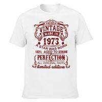 Vintage 1973 Aged To Perfection T Shirts Graphic Cotton Streetwear Short Sleeve Original Parts Retro Birthday Gift T-Shirt