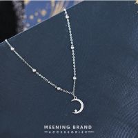 MeeningBrand ❥ สร้อยข้อมือเงิน MOON DIAMOND WITH LITTLE STAR [01-0083]