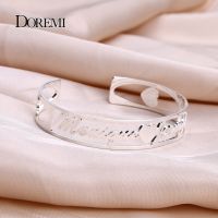 DOREMI Stainless Steel Cutomized Gold Plated Name Bangle Men Women High Quality Personalized ID Nameplate Bracelet Adjusted