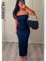 【HOT】❁▣ Nlzgmsj Strapless Backless Split Denim Female for Evening Dresses