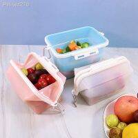 Silicone Collapsible Foldable Fresh-Keeping Anti-odor Sealed Food Bag Vegetable Container Kitchen Organizer Storage Bag