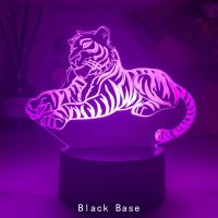 Newest 3D Acrylic Led Night Light Tiger Figure Nightlight for Kids Child Bedroom Sleep Lights Gifts for Home Decor Table Lamps