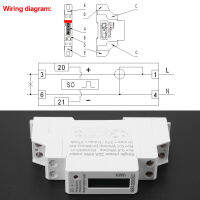 เครื่องวัดไฟฟ้าราง DIN แบบดิจิตอลจอ LCD DDS5188 220V สำหรับ5-30A มิเตอร์ Kwh กิโลวัตต์ชั่วโมง