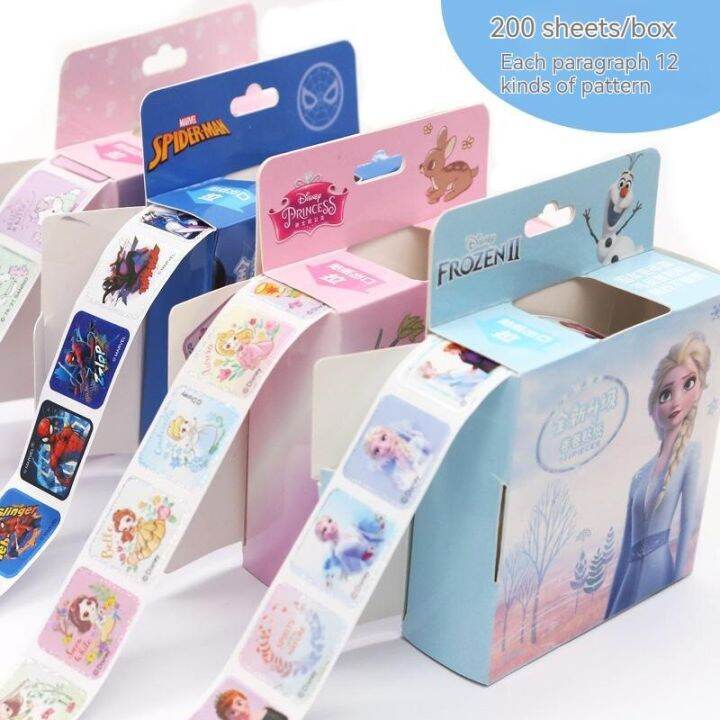 200-stickers-box-disney-childrens-roll-stickers-cartoon-stickers-stickers-ice-and-snow-marvel-kindergarten-baby-reward-prize