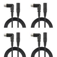 4X XLR Cable Musical Microphone Sound Cable Plug Right Angle XLR Female to Male Cable 6 Feet