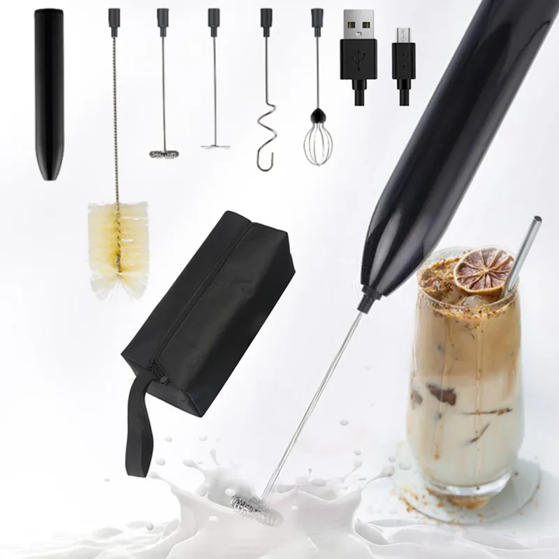 Electric Milk Foamer Coffee Maker Hand Mixer Cappuccino Ground Foam Blender  Egg Beater Type Convenient Small Power dropshipping