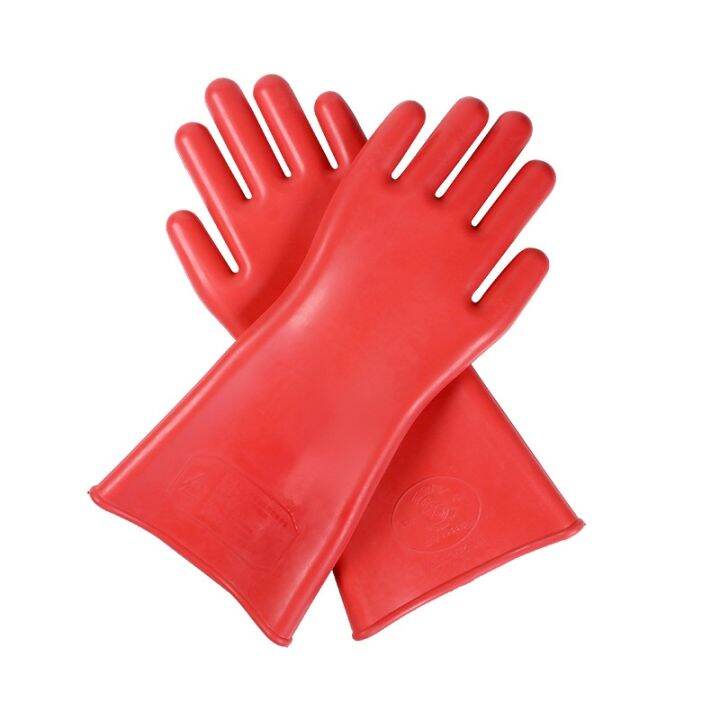 【cw】 12KV Rubber Electrician Safety Glove 1 Pair Anti electricity