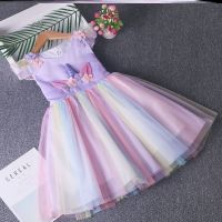 ZZOOI New Elsa Unicorn Dress for Girls Embroidery Ball Gown Baby Girl Princess Birthday Dresses for Party Costumes Children Clothing